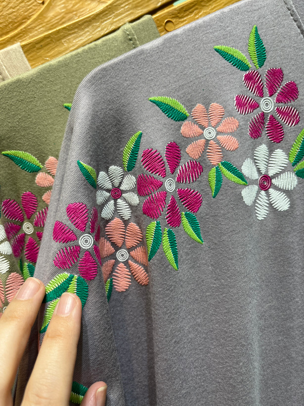تیشرت ویسکوز سرشانه گل